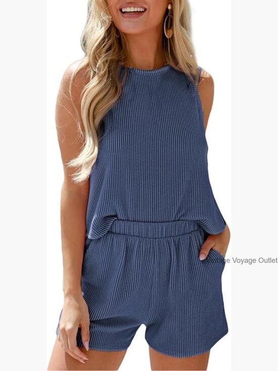 Other - Women's Summer 2 Piece Shorts Set Matching Lounge Outfits Sleeveless